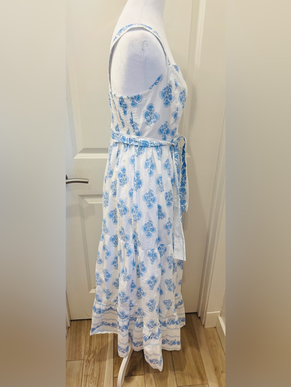 NWT Haute Hippie Light Blue and White Ikat print cotton sundress-4 - Picture 5 of 11